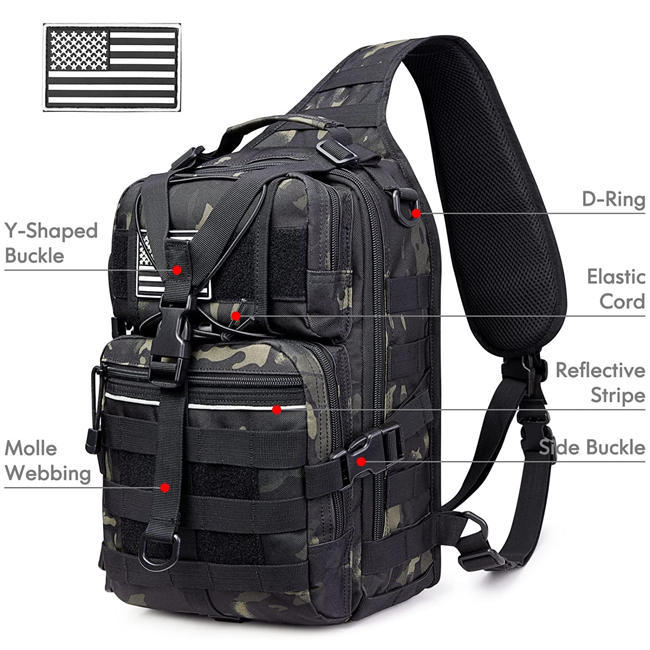Tactical Sling Backpack Big Molle EDC Assault Range Bag Pack Military Style for Concealed Carry